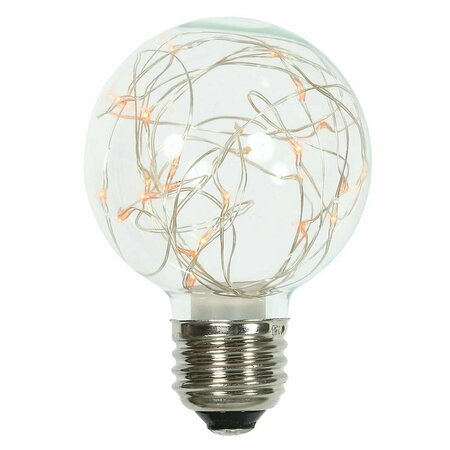 VICKERMAN 25Lt Amber Twinkle G95 Fairy Light Bulb E26 Brass Base - 95 mm XLEDG98